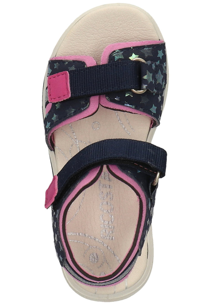 Ricosta Sandalen Lederimitat/Textil Blau/Pink