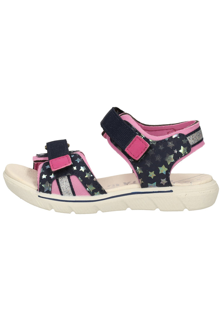 Ricosta Sandalen Lederimitat/Textil Blau/Pink