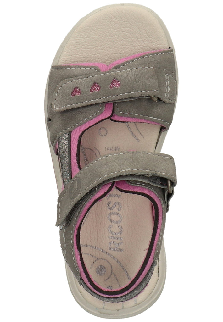 Ricosta Sandalen Lederimitat/Textil Grau/Rosa