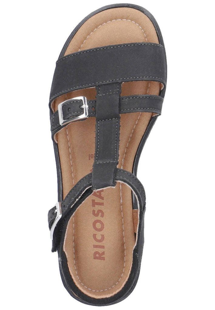 Ricosta Sandalen Nubukleder Schwarz