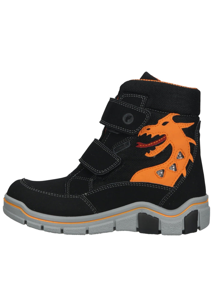 Ricosta Sneaker Lederimitat/Textil Schwarz/Orange Warmfutter