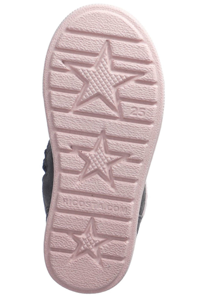 Ricosta Stiefel Leder/Textil Grau/Rosa Warmfutter