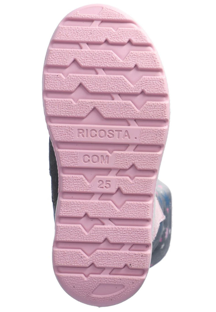 Ricosta Stiefel Leder/Textil Grau/Rosa Warmfutter