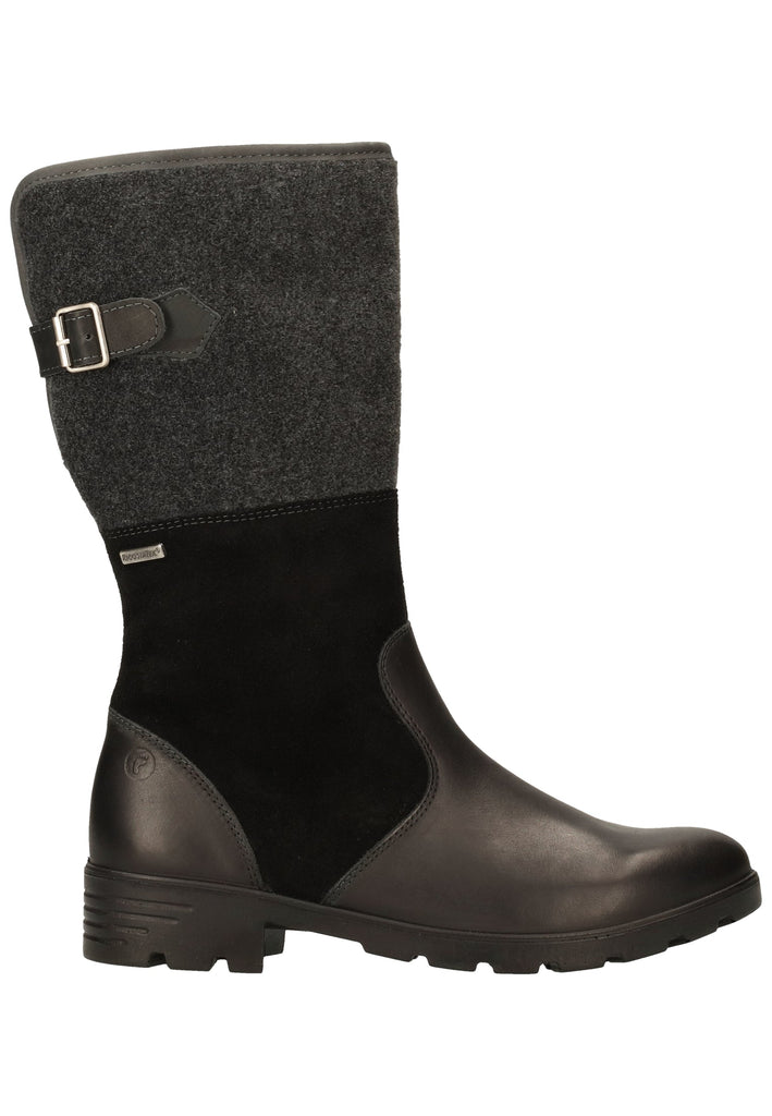 Ricosta Stiefel Leder/Textil Schwarz/Grau