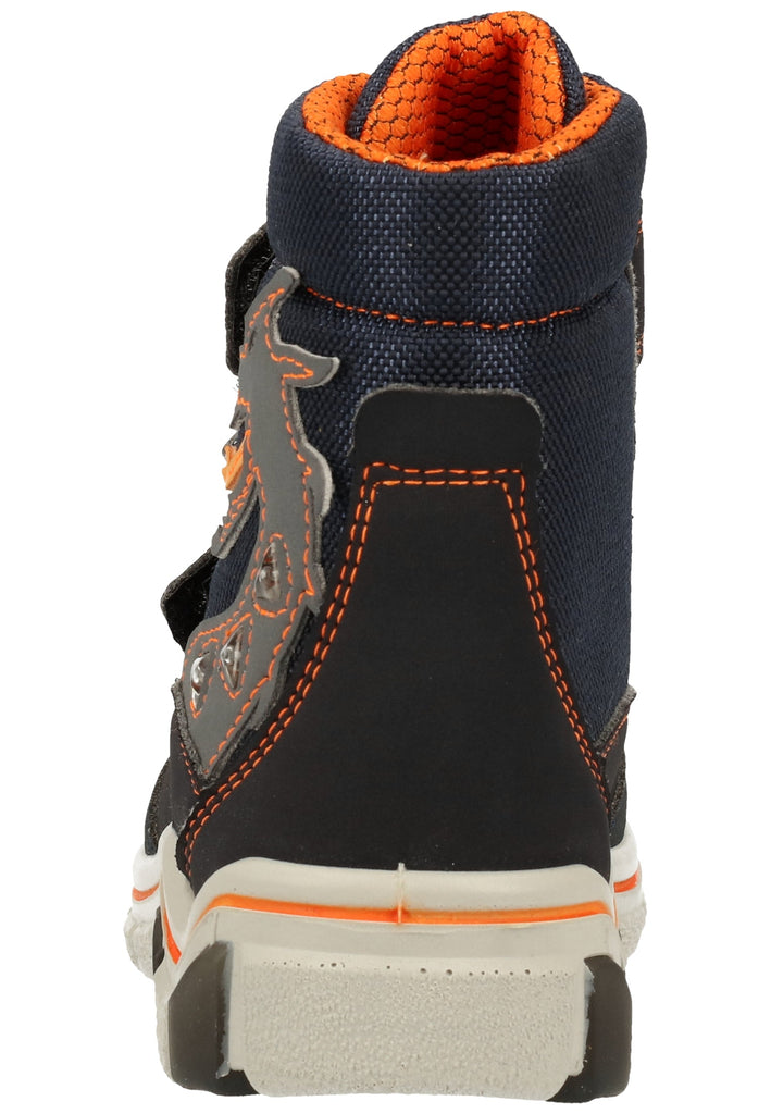 Ricosta Stiefel Lederimitat/Textil Blau/Orange Warmfutter
