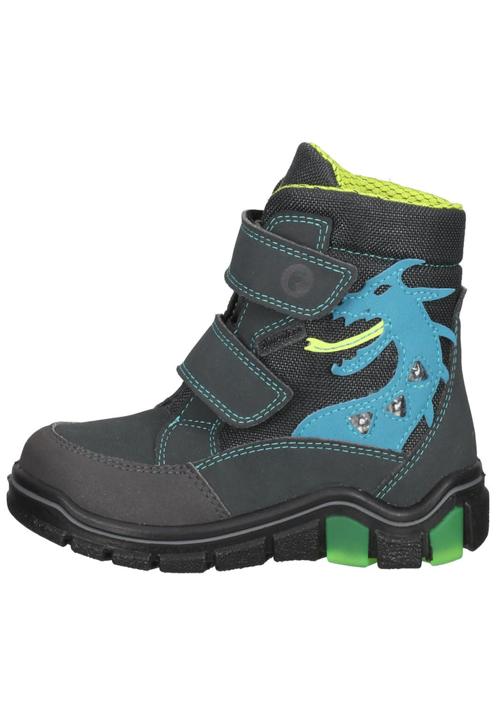 Ricosta Stiefel Lederimitat/Textil Schwarz/Blau Warmfutter