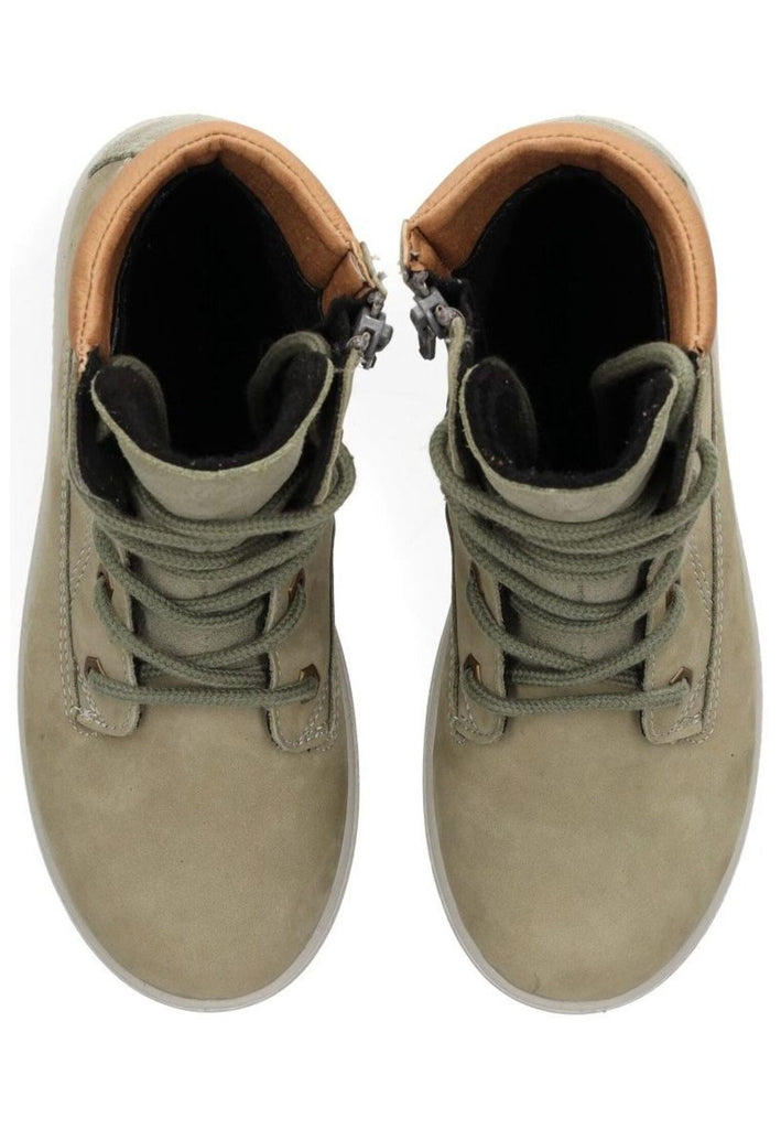 Ricosta Stiefelette Leder/Textil Grün/Braun Warmfutter