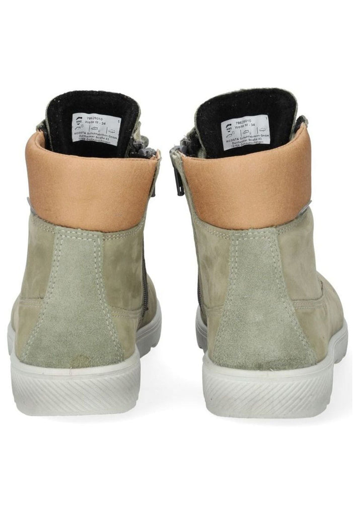 Ricosta Stiefelette Leder/Textil Grün/Braun Warmfutter