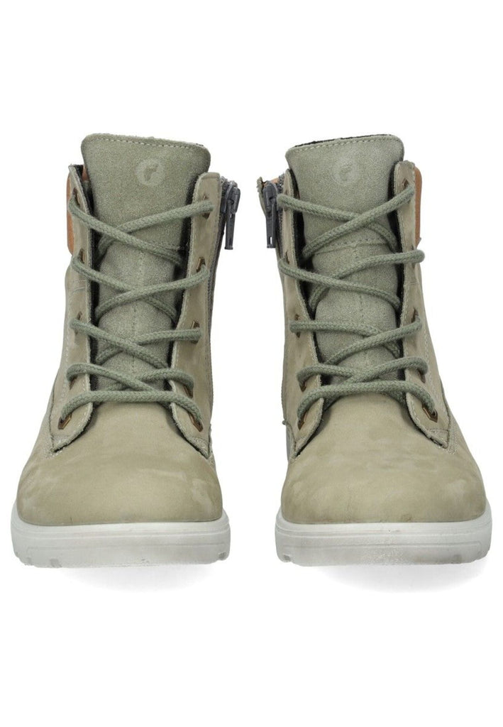 Ricosta Stiefelette Leder/Textil Grün/Braun Warmfutter