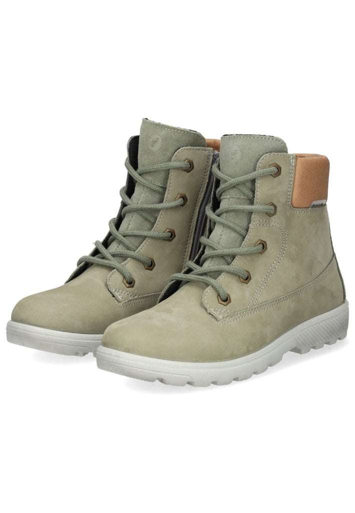 Ricosta Stiefelette Leder/Textil Grün/Braun Warmfutter