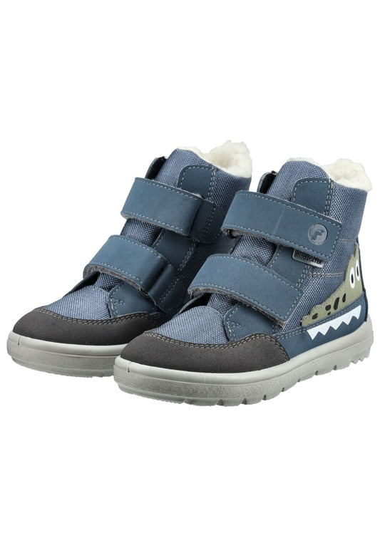 Ricosta Stiefelette Lederimitat/Textil Blau/Grau Warmfutter