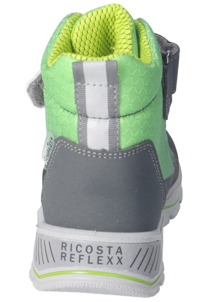 Ricosta Stiefelette Lederimitat/Textil Grau/Grün Warmfutter