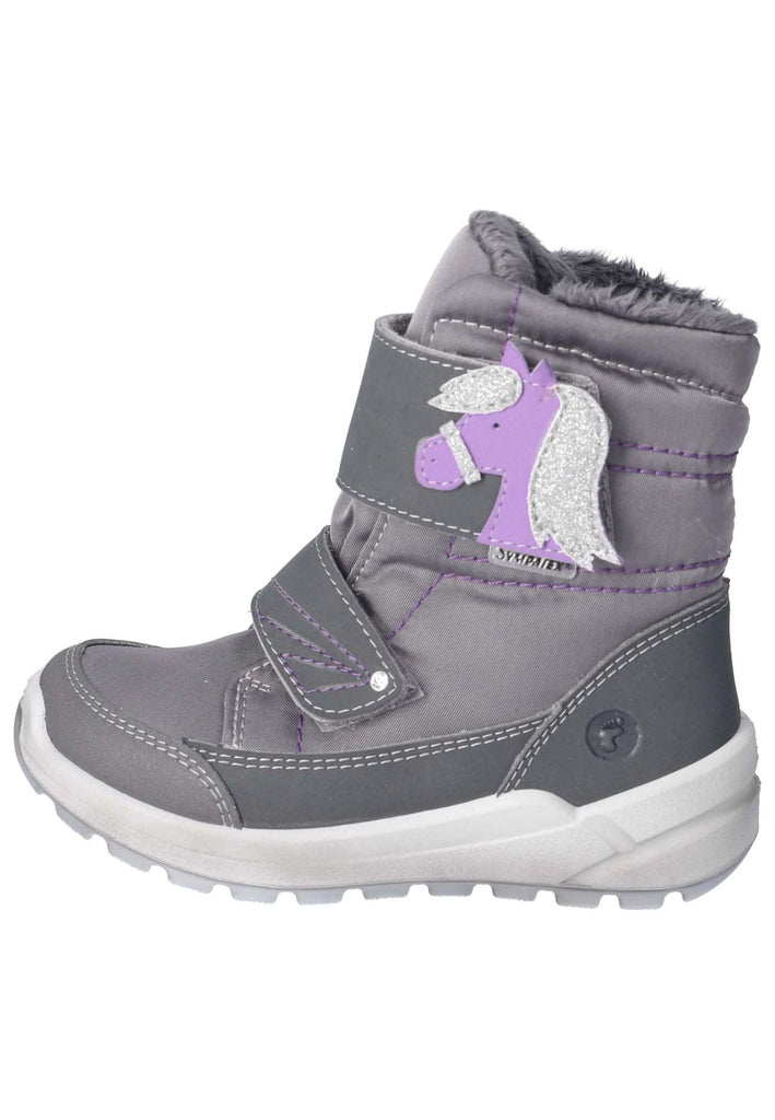 Ricosta Stiefelette Lederimitat/Textil Grau/Pink Warmfutter