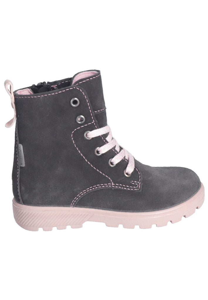 Ricosta Stiefelette Veloursleder Grau/Rosa Warmfutter