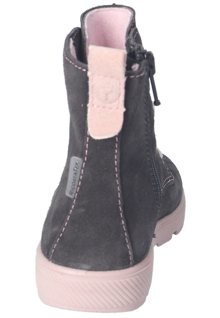 Ricosta Stiefelette Veloursleder Grau/Rosa Warmfutter