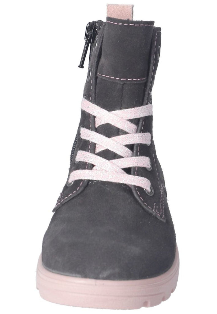 Ricosta Stiefelette Veloursleder Grau/Rosa Warmfutter