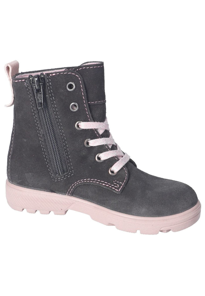 Ricosta Stiefelette Veloursleder Grau/Rosa Warmfutter