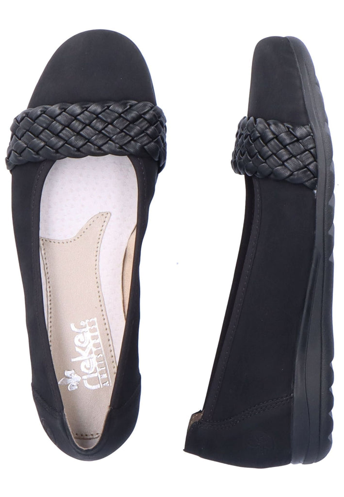 Rieker Ballerinas Lederimitat Schwarz