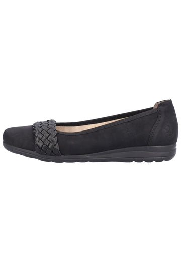 Ballerinas Rieker Ballerinas Lederimitat Schwarz
