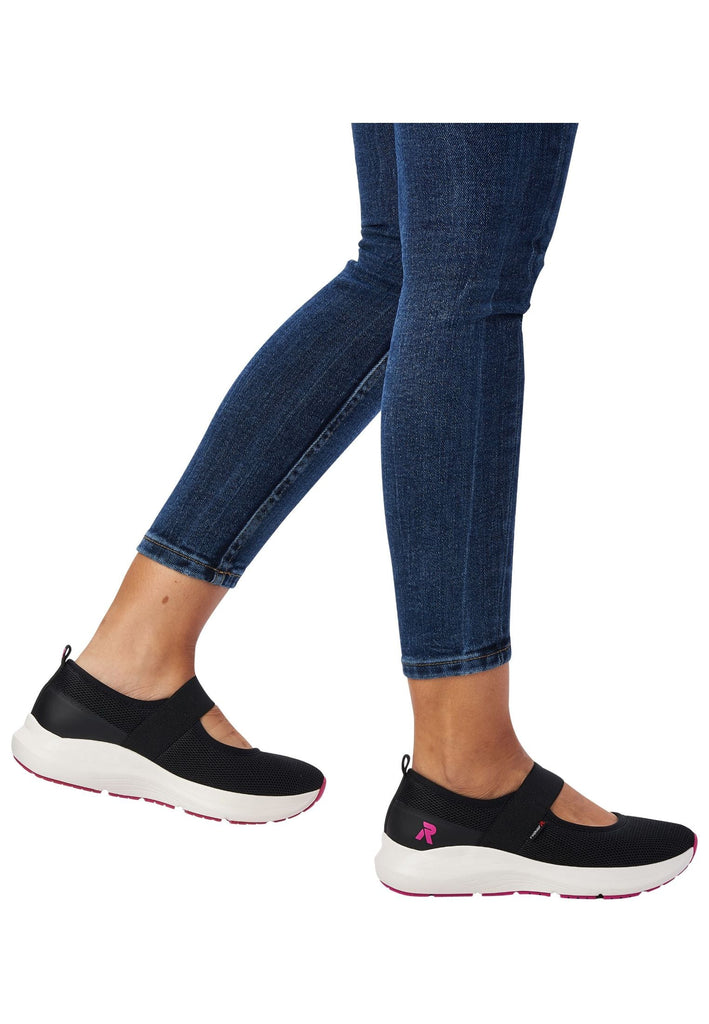 Rieker Ballerinas Textil Schwarz/Rosa