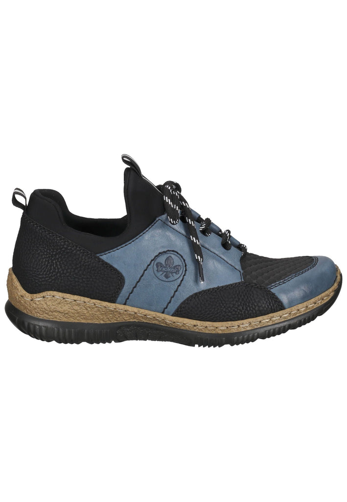Rieker Halbschuhe Lederimitat Blau/Schwarz