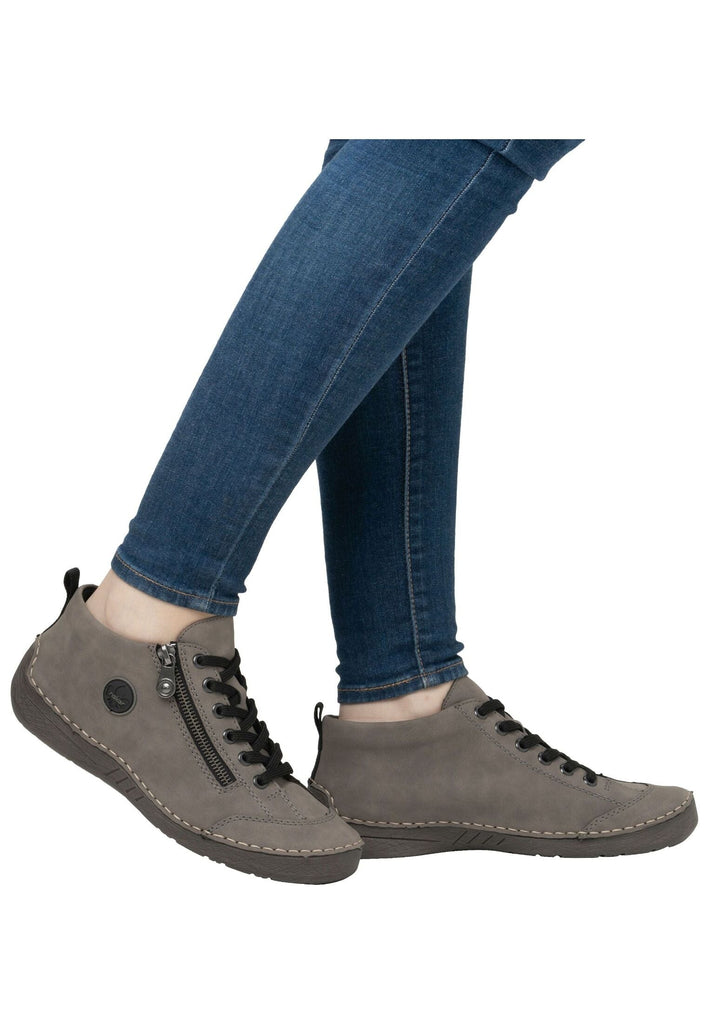 Rieker Halbschuhe Lederimitat Grau