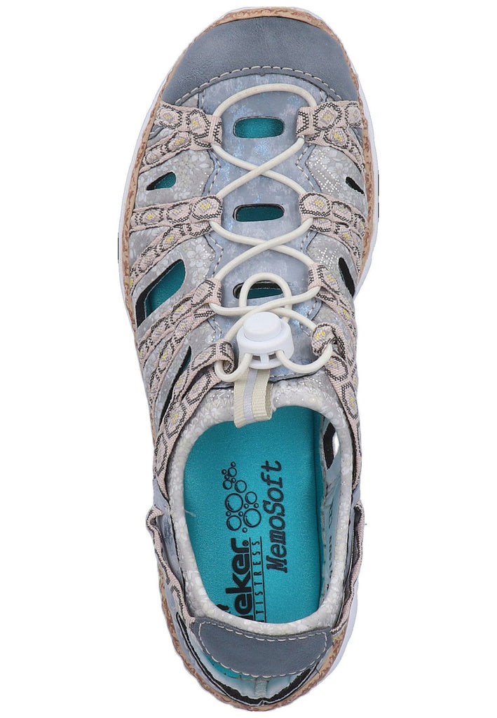 Rieker Halbschuhe Lederimitat Hellblau