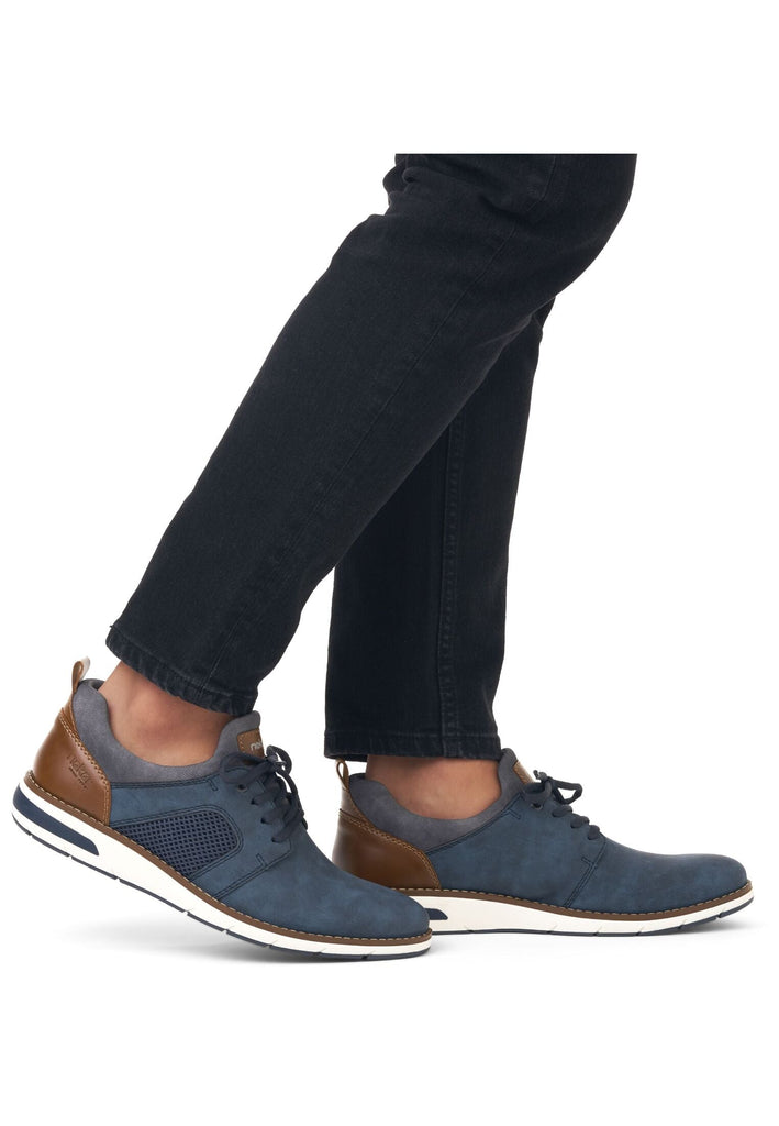 Rieker Halbschuhe Lederimitat/Nylon Blau/Braun