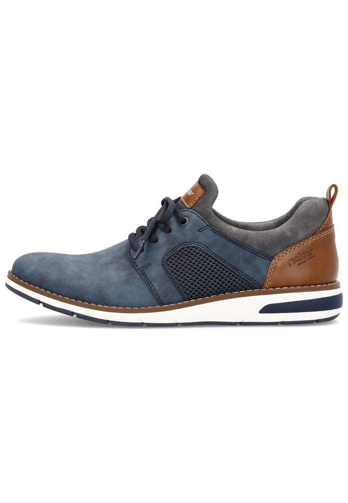Rieker Halbschuhe Lederimitat/Nylon Blau/Braun