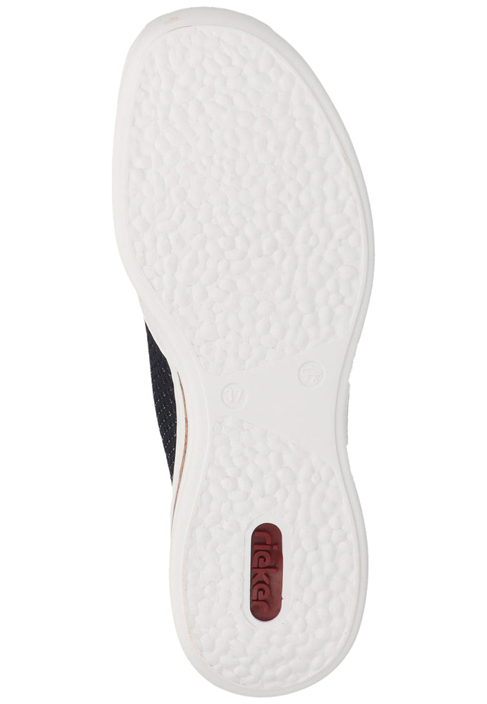 Rieker Halbschuhe Lederimitat/Textil Blau/Weiß