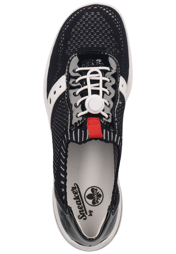 Rieker Halbschuhe Lederimitat/Textil Blau/Weiß