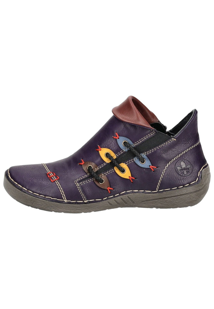 Halbschuhe Rieker Halbschuhe Lederimitat Aubergine