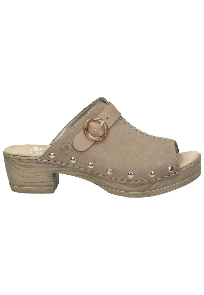 Rieker Pantoletten Leder Beige