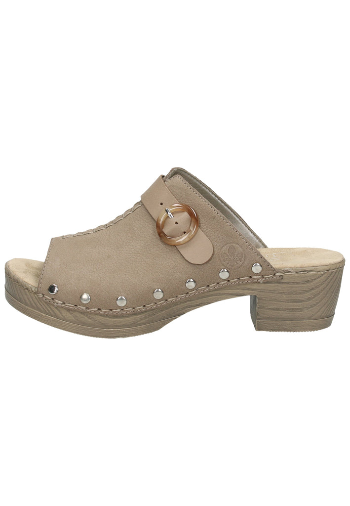 Rieker Pantoletten Leder Beige