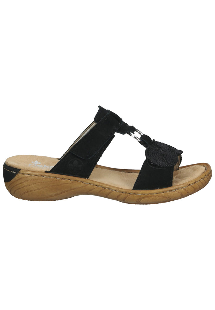 Rieker Pantoletten Leder Schwarz