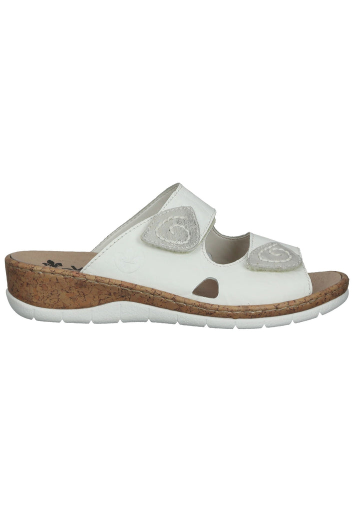 Rieker Pantoletten Leder Weiß