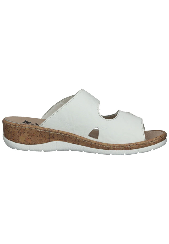 Rieker Pantoletten Leder Weiß