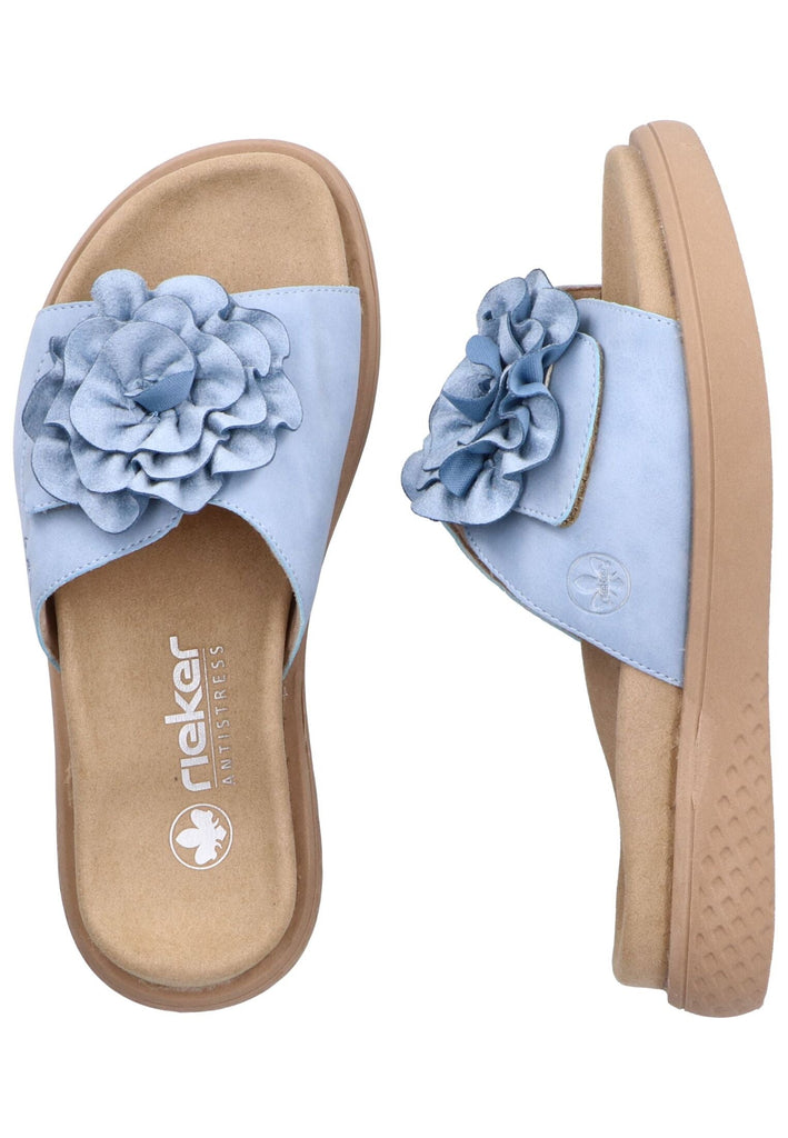 Rieker Pantoletten Lederimitat Aqua