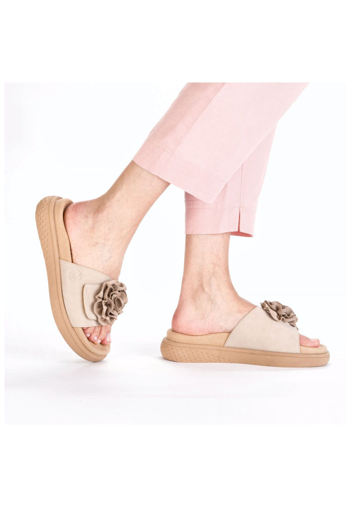 Rieker Pantoletten Lederimitat Ginger