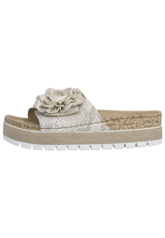 Rieker Pantoletten Lederimitat Gold