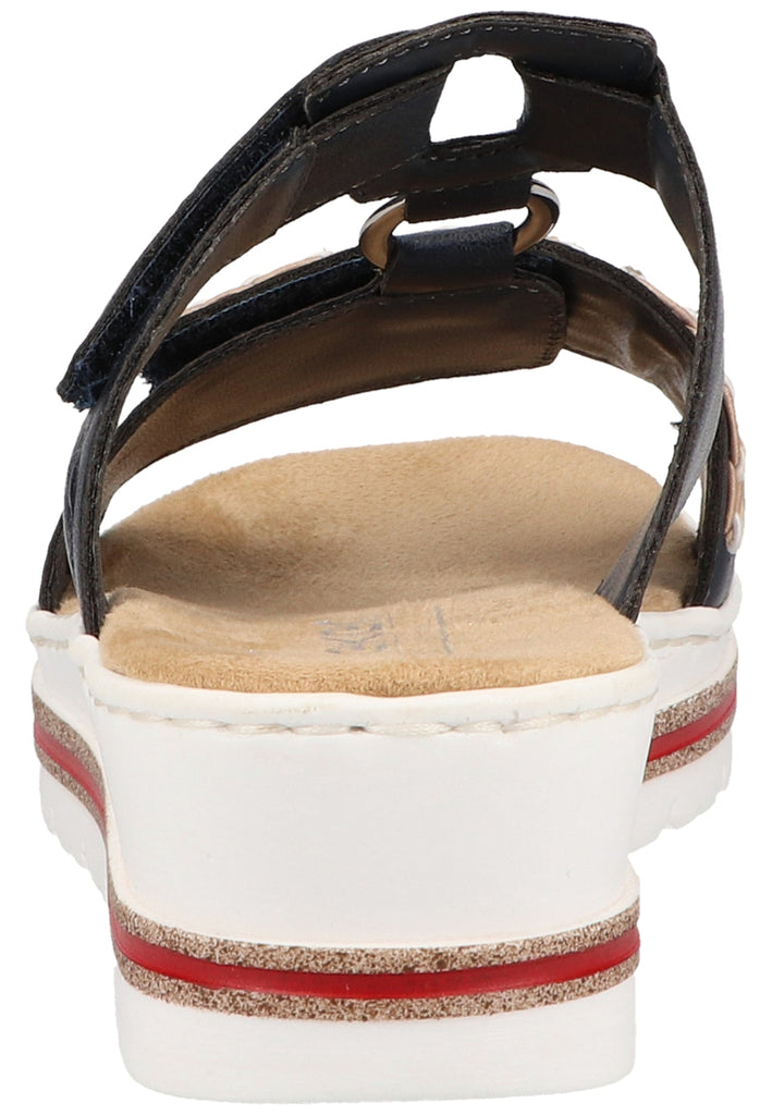 Rieker Pantoletten Lederimitat Pazifik