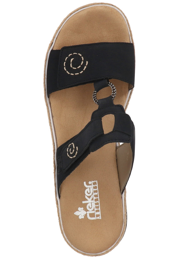 Rieker Pantoletten Lederimitat Pazifik