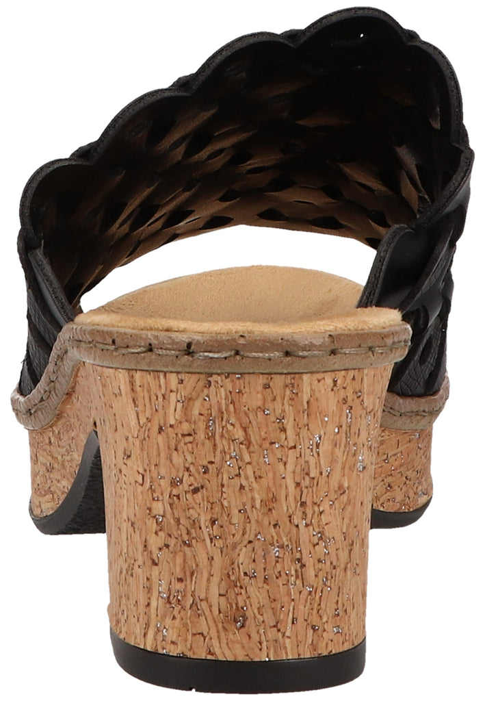 Rieker Pantoletten Lederimitat Schwarz