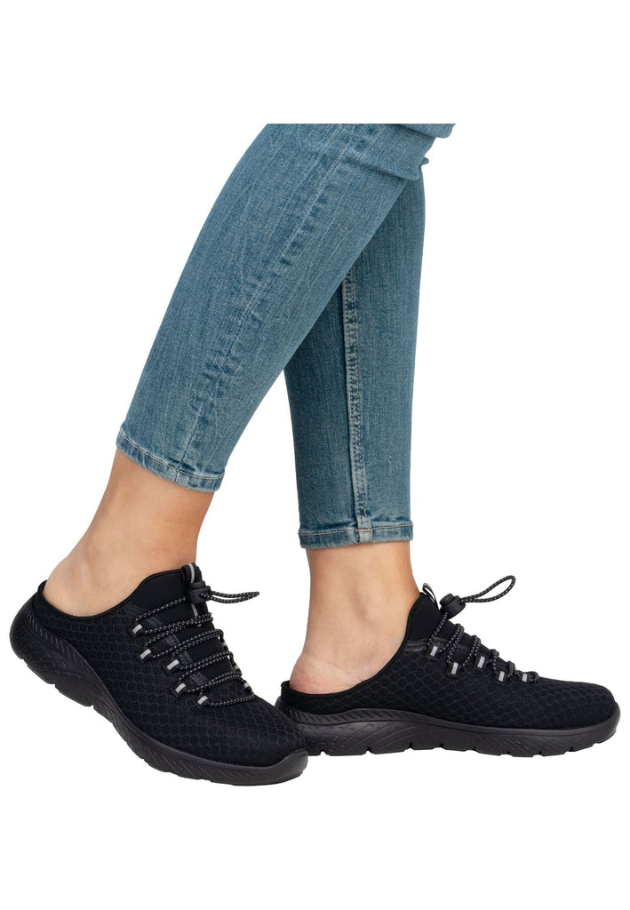 Rieker Pantoletten Textil Schwarz/Schwarz