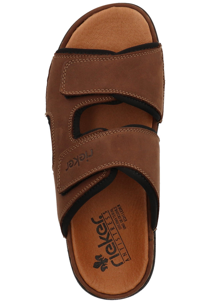 Rieker Pantoletten Veloursleder Braun/Schwarz