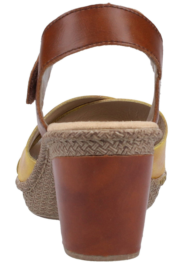 Rieker Sandalen Glattleder Gelb/Braun
