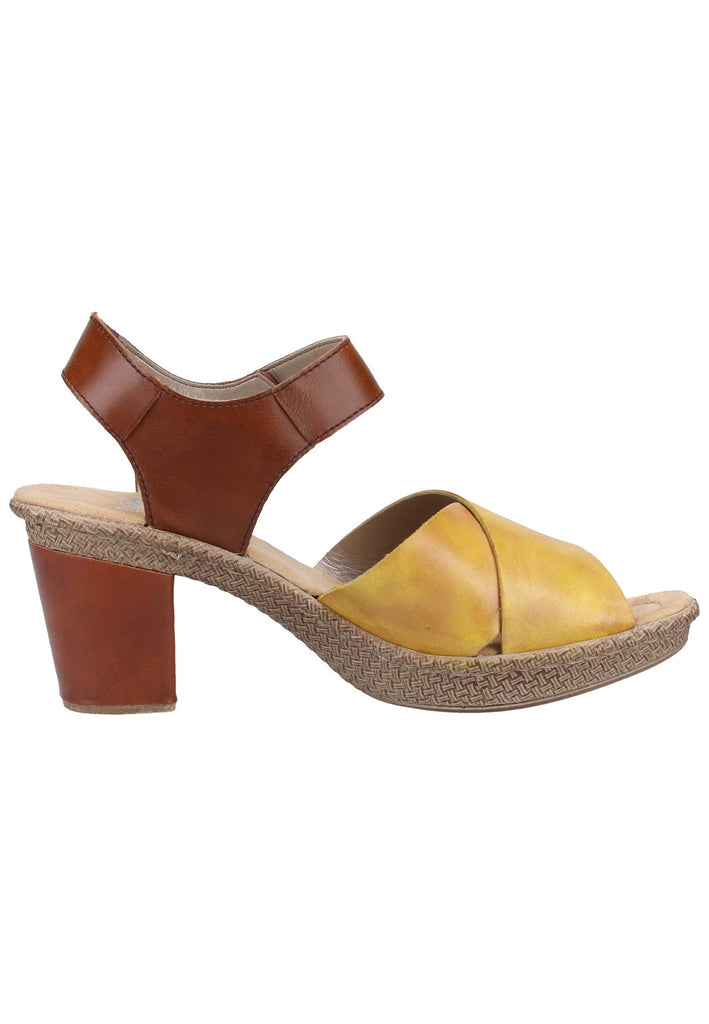 Rieker Sandalen Glattleder Gelb/Braun