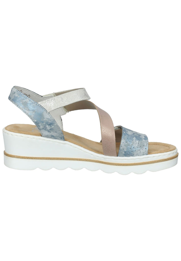 Rieker Sandalen Leder/Synthetik Blau/Beige