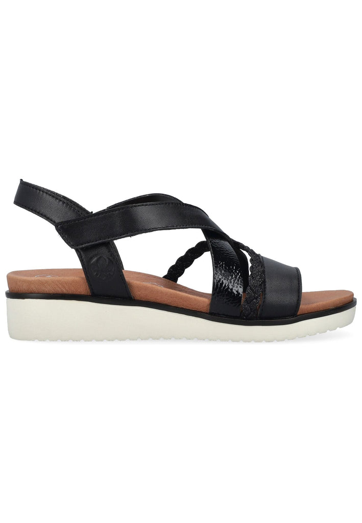 Rieker Sandalen Leder/Synthetik Schwarz