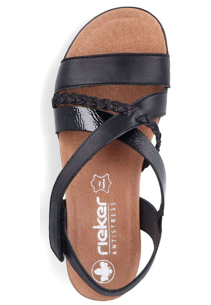 Rieker Sandalen Leder/Synthetik Schwarz